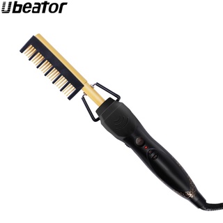 Ubeator หวีผมไฟฟ้า สีทอง เรียบเร็ว เครื่องหนีบผมตรง