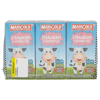 Marigold รสสตรอเบอร์รี่ 6 x 200 มล เครื่องดื่มฮาลาล ชอบ ไทยเดนมาร์ครสส​ต​รอ​เบอร์รี่ขนาด ชอบ สตรอเบอร์รี่อบแห้งสตรอเบอร์