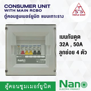 ตู้คอนซูมเมอร์เกาะราง NANO Plus 5 ช่อง กันดูด RCBO ตู้ควบคุมไฟ คอนซูมเมอร์ ตู้กันดูด ตู้ควบคุมไฟ ตู้ไฟ เมนกันดูด