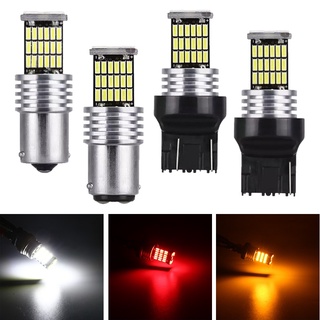 หลอดไฟเลี้ยวรถยนต์ LED BA15S P21W 1156 BAU15S PY21W T15 W16W 1157 P21/5W BAY15D พร้อมชิป 45SMD 4014 12V T10 สีขาว 1/2 ชิ้น