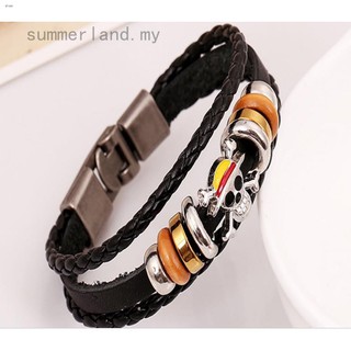 Summerland สร้อยข้อมือหนังวันพีชสีดํา