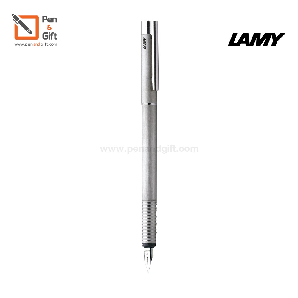 LAMY Logo Fountain Pen brushed Nib F , M – ปากกาหมึกซึม ลามี่ โลโก้ สีบรัช หัว F 0.5 , M 0.7มม. ของแท้ 100% [Penandgift]