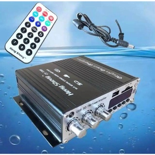 เครื่องขยายเสียงมอเตอร์ ไซค์/รถยนต์/เรือ DC12V 400วัตต์ USB/SD Amplifier 2ch รุ่น v998 มี blue tooth