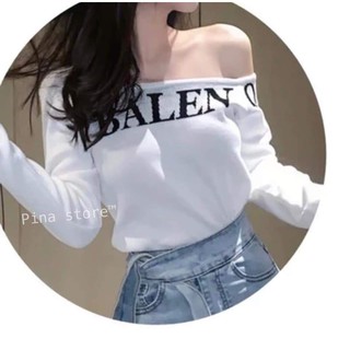 เสื้อยืดเปิดไหล่สกรีน Balen[1719]