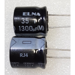 Elna RJ4 1300uf 35v capacitor ตัวเก็บประจุ คาปาซิเตอร์