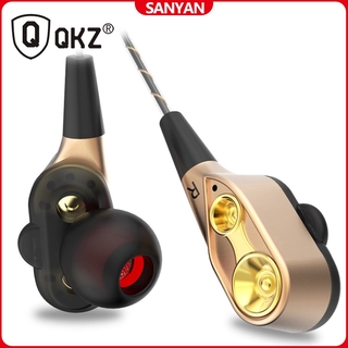 Qkz CK8 ชุดหูฟังสเตอริโอเบส HIFI แฮนด์ฟรี พร้อมไมโครโฟน สําหรับวิ่ง เล่นกีฬา