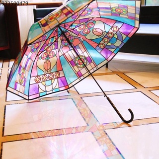 Transparent umbrella, the same retro church painted glass style umbrella