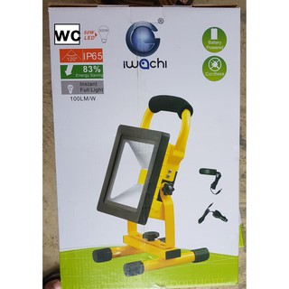 IWACHI สปอร์ตไลท์สนาม พกพา แบบชาร์จ ไร้สาย กันน้ำ IP65 LED Flood Light Waterproof Outdoor Portable Rechargeable 50W