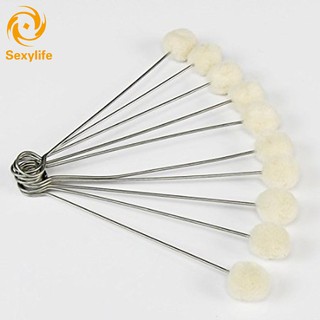 20 Pcs DIY Leather Tool Accessories Wool Daubers Assisted Dyeing Wools Ball Brush Metal Handle