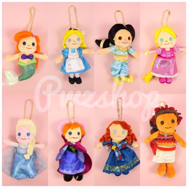 พวงกุญแจ ตุ๊กตา Disney Princess เจ้าหญิงดิสนีย์ Ariel Elsa Alice Rapunzel