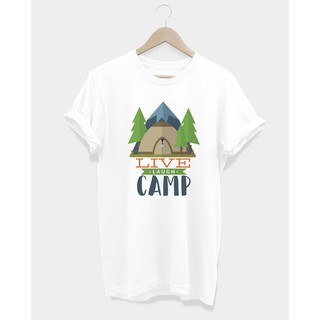 เสื้อยืด CAMPING แค้มปิ้ง LIVE LAUGH CAMP