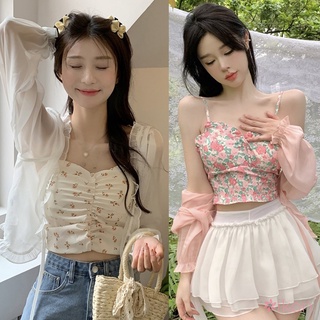 เสื้อคาร์ดิแกน คอวี ผ้าชีฟอง ป้องกันแดด สําหรับผู้หญิง