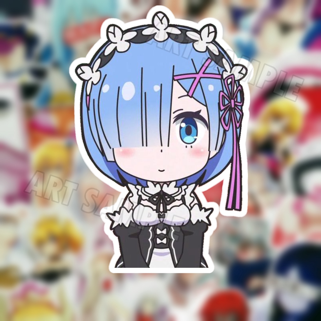 Rem re zero V.3 สติ๊กเกอร์อนิเมะ น้องเรม 2 ชิ้น Re:Zero isekai quartet สติกเกอร์Anime Fan Sticker
