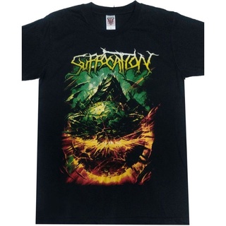 เสื้อยืดผ้าฝ้ายเสื้อยืด SUFFOCATION 2 / โลหะ / DEATHMETAL เสื้อยืดวงดนตรีโลหะL XL  XXL 3XL