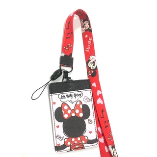 MINNIE สายคล้องคอ สายคล้องบัตร ที่ใส่บัตร ซองใส่บัตร ที่ใส่บัตร พร้อมสายคล้องคอ ลาย Minnie OH MY DOD งานดี สวยงาม 8118