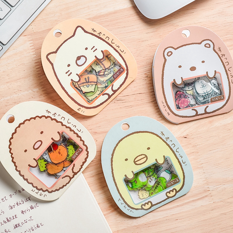 สติกเกอร์ ลายน่ารัก สไตล์ญี่ปุ่น สำหรับตกแต่งสมุดภาพ 50 ชิ้น
