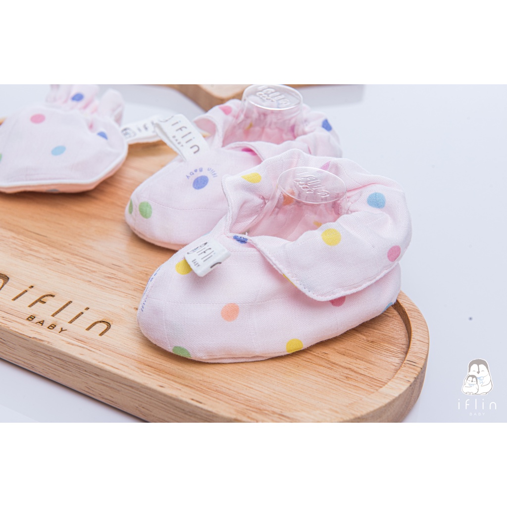 Iflin Baby - เซตถุงมือ  ถุงเท้า ใยไผ่ สำหรับ เด็กแรกเกิด - Bamboo Mittens  Socks - ถุงมือ 1 คู่ + ถุงเท้า 1 คู่