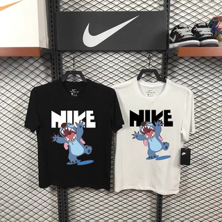 ผ้าฝ้ายคุณภาพสูง Nike บุคลิกภาพที่เรียบง่ายผู้ชายเสื้อยืดพิมพ์แขนสั้น NIKE S,(