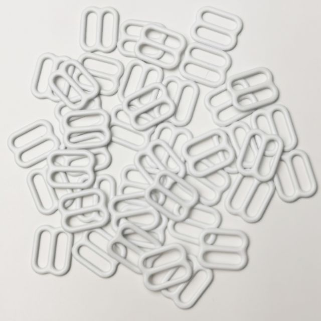 MM02025 ตัวปรับสาย สไลเดอร์​ สีขาว ขนาด 10 มม. 12 ชิ้น