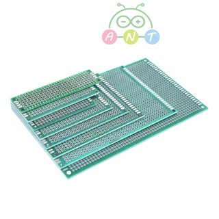 แผ่นปรินท์ 2 หน้า ขนาด 2x8 - 9x15 cm. อเนกประสงค์ อย่างดี สีเขียว Green PCB Double Sided