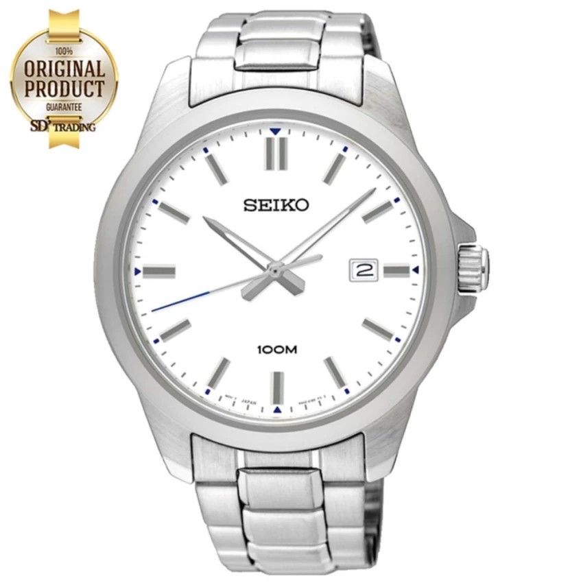 SEIKO Neo Classic นาฬิกาข้อมือผู้ชาย สายสแตนเลส หน้าขาว รุ่น SUR241P1 - สีเงิน/สีขาว