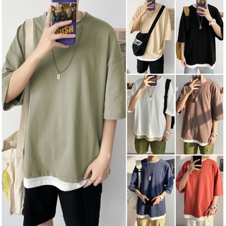 Oversize เสื้อยืดสีพื้น เสื้อโอเวอร์ไซส์ เสื้อOversize พร้อมส่ง