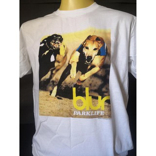 เสื้อยืดพิมพ์ลายเสื้อวงนำเข้า Blur Parklife Suede Radiohead Sonic Youth Oasis Alternative Rock Britpop Grunge Retro Styl