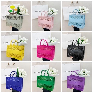 TARSURETH 2022 Summer Multi-functional Hollowed Out Shopping Basket Handbag Large Capacity PVC Jelly Bag Beach Bag