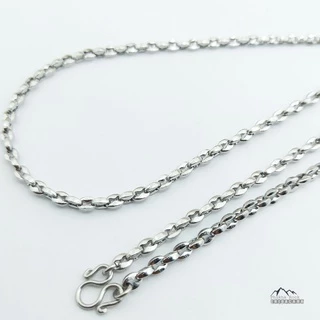 U68 โซ่หนา ลายเม็ดกาแฟ สีเงิน สร้อยคอ ห้อยพระ สร้อยสแตนเลสแท้ สร้อยพระ stainless necklace