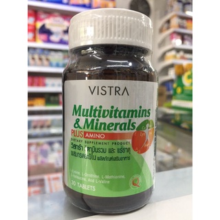 VISTRA Multivitamins &amp; Minerals Plus Amino Acid  บรรจุ 30เม็ด