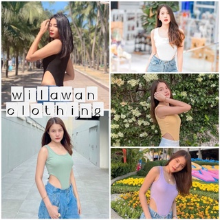 B.V. บอดี้สูทแขนกุดผ้าร่องไหมพรม โชว์เอว สุดแซ่บ🔥