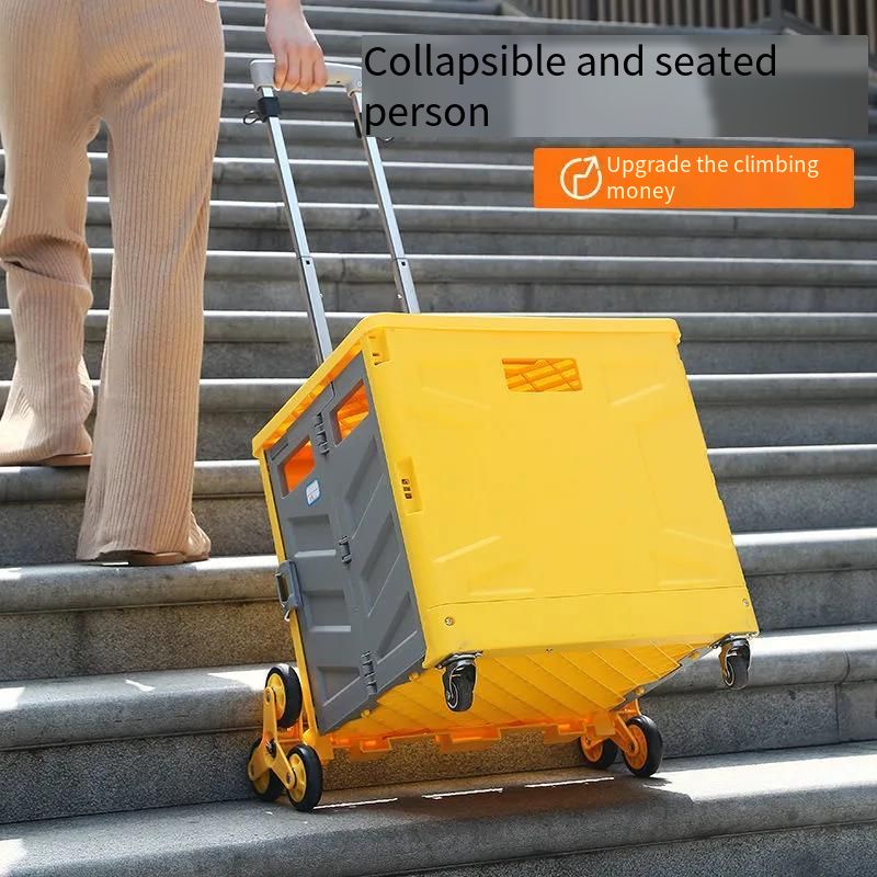 Upgrade Folding Trolley Foldable Box Shopping Cart Box Trolley Market