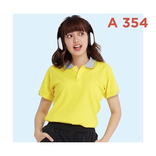 A354 เสื้อโปโล หญิง เข้ารูป Fly hawk สีเหลือง