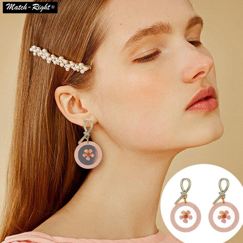 Women Korean Acrylic Trendy Earrings For Women Geometric Flower Dangle Drop Earrings Pendant Female Jewelry NR209