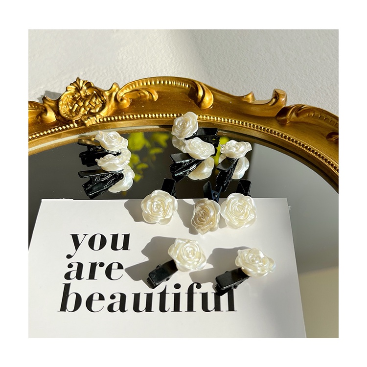 กิ๊บติดผม รูปดอกคามิเลีย ขนาดเล็ก ระดับไฮเอนด์ สีขาว สไตล์ฝรั่งเศส สําหรับผู้หญิง - รูปที่ 6