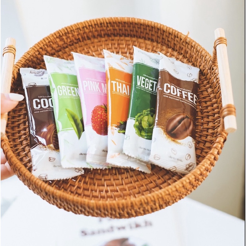 แบ่งขาย 1 ซอง Nine ไนน์ โกโก้กาแฟไนน์ โกโก้ กาแฟ ชาเขียว น้ำผัก ชานม ชามะนาว