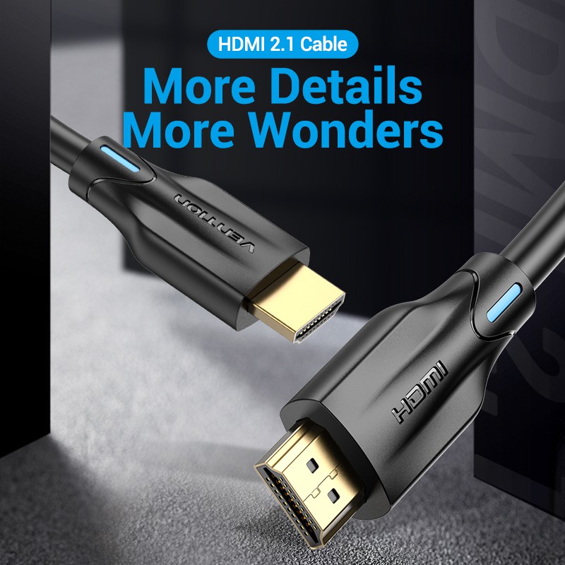 (HDMI 2.1) Vention HDMI 2.1 HDR  4K(120Hz)/8K(60Hz) 48Gbps Extender Audio Video 8K HDMI Cable