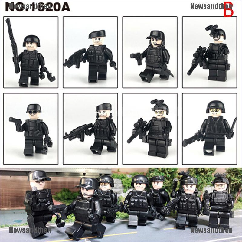 MEIEST 8 Figurines SWAT Militaires à Assembler – Blocs De Construction Police Avec Accessoires D'Armes – Cadeau Anniversaire Enfant