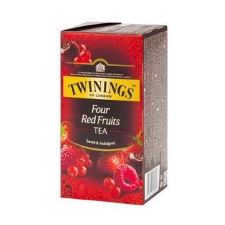 Twinings tea โฟร์ เรด ฟรุ้ต Four Red Fruits ผลไม้สีแดง 4 ชนิด ได้แก่ Cherry Redcurrant Raspberry และ Strawberry ชาผลไม้