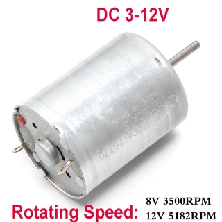 มอเตอร์ไฟฟ้า Dc 3-12V RF-370 ความเร็วสูง สําหรับโมเดลเครื่องบิน 8V 3500RPM 12V 5182RPM DIY