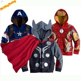 เสื้อแขนยาว พิมพ์ลาย Marvel Super Hero สำหรับเด็ก อายุ 1-7 ปี