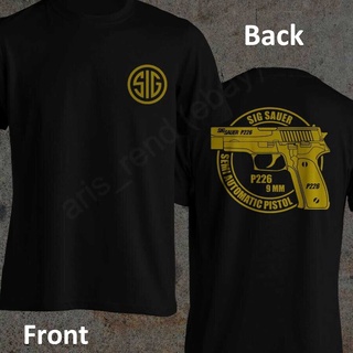 เสื้อยืดสีขาวเสื้อยืดคอกลม ผ้าฝ้าย Sig Sauer P226 สําหรับผู้ชาย และผู้หญิงS-4XL