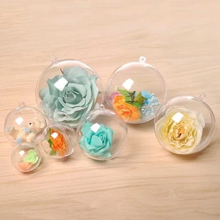ลูกบอลพลาสติกใส 3~14 ซม. 5 คู่ สําหรับตกแต่งบ้าน คริสต์มาส วันวาเลนไทน์ งานแต่งงาน ปาร์ตี้