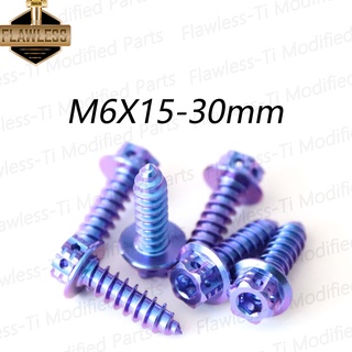 Flawless-Ti Gr5 Titanium Alloy Self-Tapping Screw Body Cover Bodywork Screw M6X15/20 for Motorcycle Scooter Available