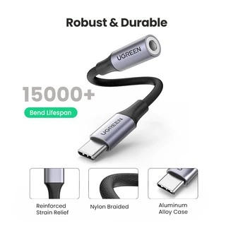 UGREEN รุ่น AV161 หางหนู USB C to 3.5mm Adapter Full Compatibility Audio Cable Audio Adapter USB C to Aux Adapter Audio