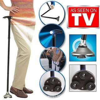 ไม้เท้าช่วยพยุงเดินสำหรับผู้สูงอายุ MAGIC CANE with 6 LED Light   สามารถพับเก็บได้ ปรับระดับความสูงได้