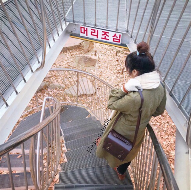 [มีโค้ดลด100บ]HEAPER BOX หนัง PU ทรงกล่อง สะพายข้าง crossbody bag