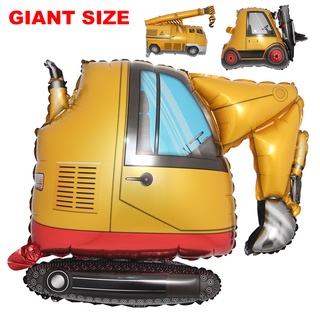 Cartoon Car Balloons Construction Car Foil Balloon forklift digger grab crane Boys Gifts Birthday Party Decorations Kids toys