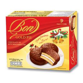 ส่งฟรี  BON GOLD บอนโกลด์ ช็อกโกแลตพาย ไส้ครีม ขนาด 28กรัม ยกกล่อง 12ซอง CHOCOLATE PIE     ฟรีปลายทาง