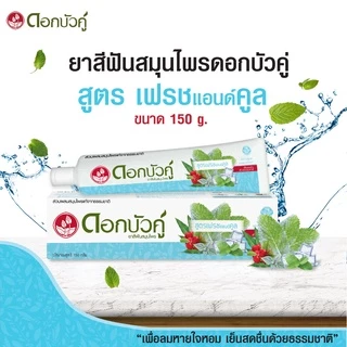 Twin ดอกบัวคู่ ยาสีฟันสมุนไพร เฟรช แอนด์ คลู 150 กรัม